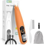 PAPMINI Dog Paw Trimmer with LED Display, 35dB Ultra-Low Noise Paw Trimmer for Dogs, Cordless Dog Clippers for Grooming with LED Light, Type-C Rechargeable Dog Hair Clippers for Paws, Ears, Face, Rump