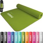 POWRX Yoga Mat TPE with Bag | Exercise mat for workout | Non-slip large yoga mat for women, 68" x 24" Kiwi, 0.2 Inches Thickness