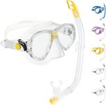 Cressi Kids Marea VIP Jr Italian Made Snorkel Set - Transparent/Yellow