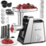 AAOBOSI Meat Grinder, 6-In-One Meat Grinder Electric [3000W Max] with 4 Slice, Shred Blades,2 Grinding Blades,4 Plates, 3 Sausage Stuffer,Kubbe Kit, Burger Press, 2 Meat Claws，for Home Kitchen Use