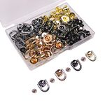 ELANE 40 Pcs D Rings for Purse,Screw Rivets for Leather Crafting,Wallet Conversion Kit