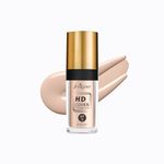 JustGold 9383 HD Cover Matte Liquid Foundation with SPF 15 Matte Finish Liquid Foundation to Cover Blemishes and Dark Spots Waterproof Long Lasting Full Face Coverage (Butterscotch 02)