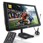 aspure 12inch Portable TV Digital DVB-T2 TFT HD Screen Freeview LED TV for Car,Caravan,Camping.Built in 4000mAh Battery Television/Monitor with Multimedia Player FM function USB card (stand)