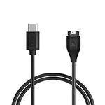 kwmobile Charger Compatible with Garmin Forerunner 55 - Charger USB-C Cable for Charging Smart Watch - Black