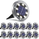 OULONGER Solar Ground Lights,12 Pack Solar Lights Outdoor Waterproof,Solar Garden Lights Landscape Lighting for Outside Patio Pathway Yard Lawn Driveway Deck Step Walkway(White Light)