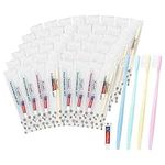 disposable toothbrush, delicate toothbrush bulk, toothbrush in bulk, 4 colors, individually packaged, bulk toothbrush and toothpaste sets are suitable use at hotel, home, travel, camping (60 pieces)