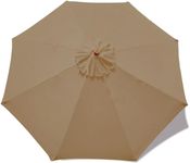 MASTERCANOPY Patio Umbrella 9 ft Replacement Canopy for 8 Ribs-Khaki