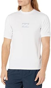 Billabong mens Classic Short Sleeve Loose Fit Rashguard Rash Guard Shirt, White Wave, Medium US