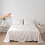 DUJUIKE Waterproof Bed Sheet Cover,Pet Hair Resistant Bed Sheet Cover for Dog and Cats, Mattress Protector for Children, Bed Liner Cover with Breathable Fabric(white, Cal king/King 250 x 230 cm)