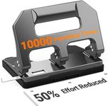 3 Hole Punch Heavy Duty, AFMAT 3 Hole Puncher for Binder, 10000+ Punching Times, 40-Sheet Three Hole Punch, Metal Hole Puncher 3 Ring, 50% Reduced Effort, Bulit-in S.S. Paper Guide, Gray