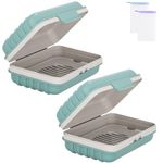 2 Pcs Soap Dish With Lid, Travel Soap Case with 2* Foaming Nets, Waterproof Travel Soap Container,Plastic Soap Storage Box, Portable Soap Bar Holder for Shower Home, Travel Bathroom School Gym