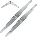 4X Galvanised Zinc Strap Hinges 300mm / 12" (2X Pairs)