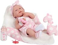 JC Toys La Newborn All-Vinyl-Anatomically Correct Real Girl 15" Baby Doll in Pink and Deluxe Accessories, Designed by Berenguer.