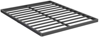 Askeld King Bunkie-Board Only, 2 Inch Low Box-Spring with Steel Slats, Quick Lock Metal Frame Bed-Slat Replacement, Noise Free Mattress Surpoort Base, Upholstered Bed Accessories, Black