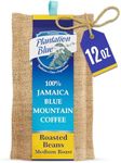 Plantation Blue 100% Blue Mountain Coffee from Jamaica, Medium Roasted Whole Beans (12oz)