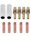 11 Pcs Contact Nozzle Tip Holder,15AK MIG Welding Torch Nozzle Contact Tips Holder Kit