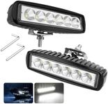 RVZONE Waterproof Led Boat Lights, 18W LED Spreader Lights 1200LM 120°Flood Light, 6.3in Deck Dock Marine Led Lights Bar, Pack of 2, White Housing (Flood Light/Black Housing)