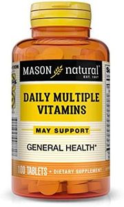 Mason Natural Daily Multiple Vitamins - Vitamins A, C, D3, E, B1, B2, B3, B6, B12, Folate and Calcium for Overall Health, 100 Tablets