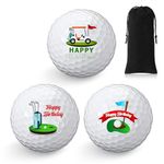 Threan 3 Pcs Happy Birthday Golf Ball Gift Set funny Novelty Golfer Present for Men Dad Golfing Fan One Standard Size Unit(Birthday)