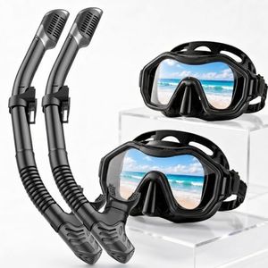 Snorkeling Gear for Adults Kids, Kwambiri Dry-Top Snorkel Set, 180°Panoramic Wide View Diving Mask Breathing Freely Snorkel Mask for Snorkeling Scuba Diving Swimming Travel