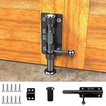 Heavy Duty Slide Bolt Gate Latch Hardwareh, 6.3 Inch Heavy Duty Solid 304 Stainless Steel Security Bolt for Wooden Fence/Shed Door/Yard Door/Barn Door/Interior and Outdoor Latch (Black)