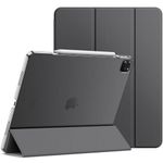 JETech Case for iPad Pro 12.9-Inch (6th/5th Generation, 2022/2021 Model), Slim Stand Hard Back Shell Smart Cover with Auto Wake/Sleep (Space Gray)