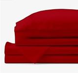 Kotton Culture 1000 Thread Count King Size Sheets 4 Piece 100% Egyptian Cotton Premium Soft Crisp Cooling Cotton Luxury Hotel Sheets Thick with Deep Pockets Smooth Sateen Weave (Blood Red)