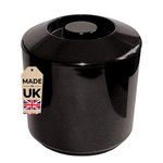 Chabrias Ltd Round Plastic Ice Bucket With Lid, BPA Free, 4 Litre Double Walled Insulation, Ice Buckets, Ice Buckets For Parties, UK Made, Perfect for Home Bars, Bar Accessories (Black)