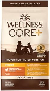 Wellness CORE+ Grain-Free High Protein Adult Dry Cat Food, Chicken, Turkey & Chicken Meal Indoor Formula Dry Cat Food, 11 Pound Bag