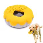 PetBuds Dog Toys Indestructible - Interactive Dog Toys For Boredom - Doughnut Shape Indestructible Dog Toys and Chew Toys For Dogs - 2 in 1 Dog Treat Toy and Dog Chew Toys. (Bright Yellow, Doughnut)