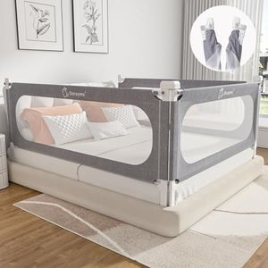 MagicFox Foldable Bed Rail for Toddlers - 32 Height Adjustments, No Installation Needed, Quick-Fold Design, Fits Twin, Full, Queen, King Beds - 78.7" x 30" (One Side)