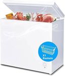 SMETA Chest Deep Freezer 7.0 Cu. Ft with Removable Baskets Thermostat Control Outdoor Large Freezers Freezing Machine Garage Ready for Apartments, Condo, Office, RV, Cabin, Kitchen, Bedroom,White