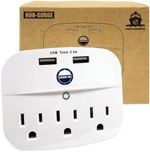 Cruise Approved Power Strip - Non Surge Protector for Cruise Ship with 2 USB Outlets - Cruise Ship Essentials 2024 for Carnival, Princess, Norwegian, Holland America, MSC & Major Cruise Lines (White)