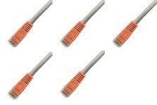 5ft (5 FT) Cat5e Ethernet Network Crossover Cable Gray w/Orange Boots (10 Pack)