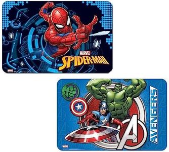 Lot de 2 Sets de Table Marvel Avengers + Spiderman pour garçon