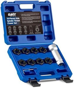 Orion Motor Tech 10pc Axle Spindle Threading Set, Axle Thread Repair Kit with 8 Dies 1-1/16" Extension Bar, Axle Nut Rethreader with M20 M22 M24 & 13/16" 3/4" UNEF Nuts, Rethreading Tool Kit with Case