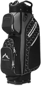 UNIHIMAL 14 Way Golf Cart Bag Featuring Full-Length Divider Top and Multiple Pockets, Golf Bag for Men with Handles and Rain Cover (Black-Grey)