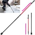 SFNSM 63" Ice Chisel for Ice Fishing Long Handle Ice Scraper 2-Section Detachable, Heavy Duty Ice Chipper Spud Bar for Efficient Chiseling, Ice Fishing Gear Accessories, Ideal Fishing Gifts for Men