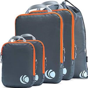 Cipway - 5 Set Compression Packing Cubes for Travel, Ultralight Packing Organizers for Luggage Suitcase & Backpack (Grey), L