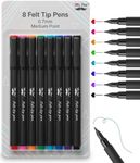 Mr. Pen- Felt Tip Pens, 8 Pack, 0.7mm, Assorted Colors, Fast Dry, Fine Felt Tip Pens For Arts & Crafts, Note-Taking, Journaling, Writing, School Supplies for Teachers & Students