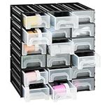 Navaris Organizer Drawers - Interlocking Drawer for Toy, Craft, Screw or Tool Storage - Standard Size - 5.9" x 3.4" x 1.9" (15 x 8.6 x 4.9 cm) - Set of 18