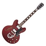 Hartwood Revival Vibrato Semi Acoustic Guitar, Cherry Red