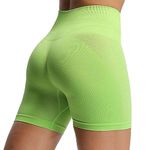 Aoxjox Scrunch Workout Shorts for Women Seamless Asset Butt Lifting Short Gym Running Active Exercise Fitness Yoga Shorts 5", Kohlrabi, X-Small