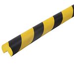 Allcam WRP2YB Circular PU Foam Warehouse Pallet Racking Protector with Hi-Vis Yellow/Black Stripes for Rack Edge/Corner Protection