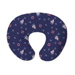 haus & kinder Newborn Nursing Feeding Pillow, Breastfeeding Pillows with Removable Cover, Infant Support for Baby and Mom Cradle 0-24 Months (Sea's The Day, Cotton, Blue)