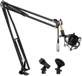 Pyle Suspension Microphone Boom Pro-Desktop Scissor Mic Stand Spring Arm with Shock Mount (PMKSH04)