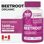 *BONUS SIZE* 160 Capsules of High Potency Organic Beetroot Powder | 1,400mg per serving (700mg per capsule x2) | Energy Support | Antioxidant Support | A Natural Super Food | Canadian Made
