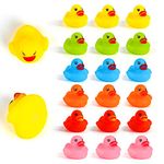 SULOLI Rubber Ducky Bath Toys,18PCS Water Duck Toys for Paddling Pool Mini Bath Ducks for Kids