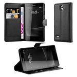 Cadorabo Book Case Compatible with Huawei Ascend G700 in Oxid Black - with Magnetic Closure, Stand Function and Card Slot - Wallet Etui Cover Pouch PU Leather Flip