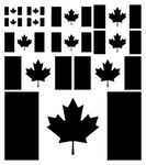 12 Pc Canada Flag Sticker Vinyl Maple Leaf National Country Decal Stickers Waterproof Canadian Flag Stickers for Car, Truck, Window, Bumper, Bike Helmet, Laptop, Tablet (Gloss Black)